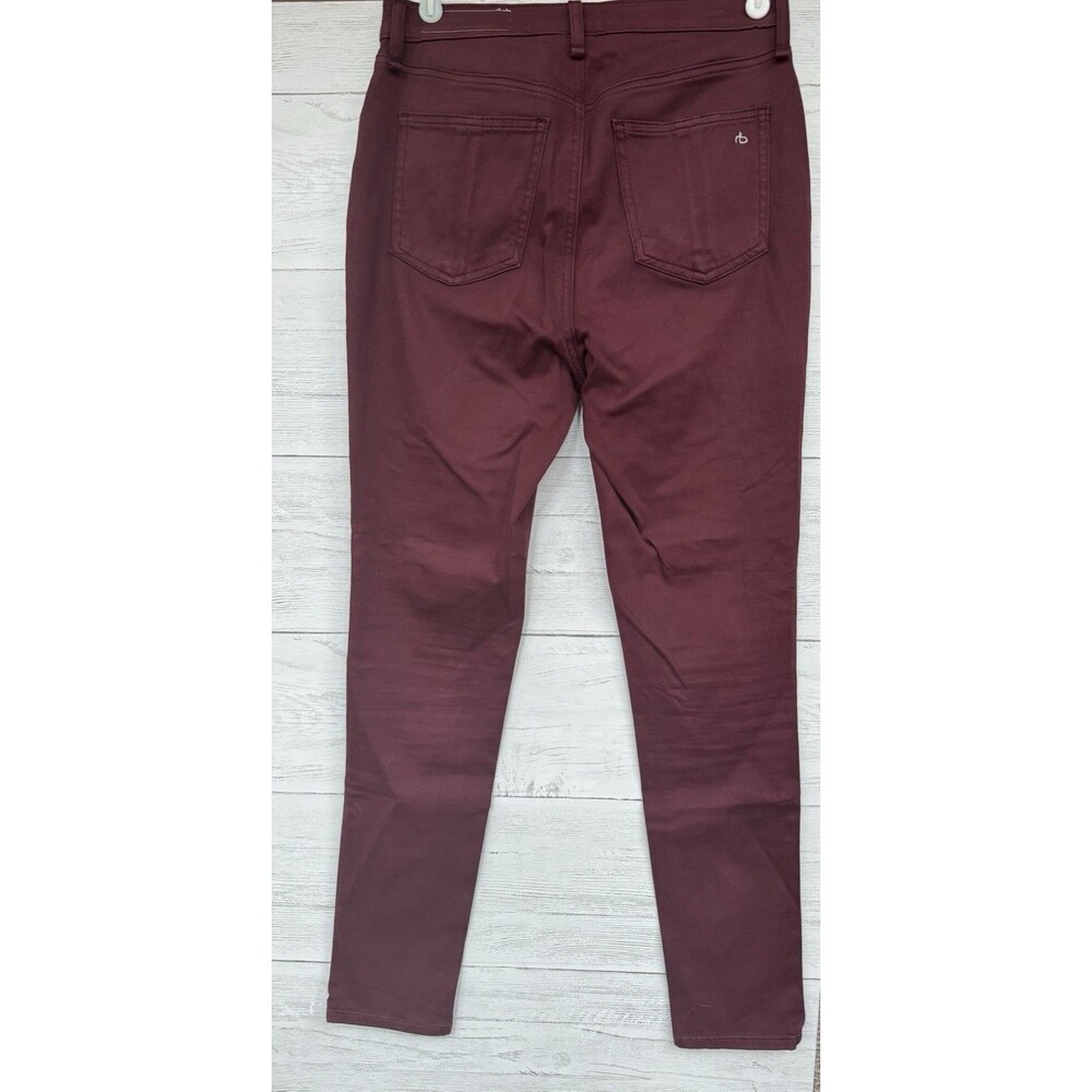 Rag & Bone High Rise Ankle Skinny Jeans Women’s 30 Maroon Burgundy Casual Pants - Picture 2 of 12